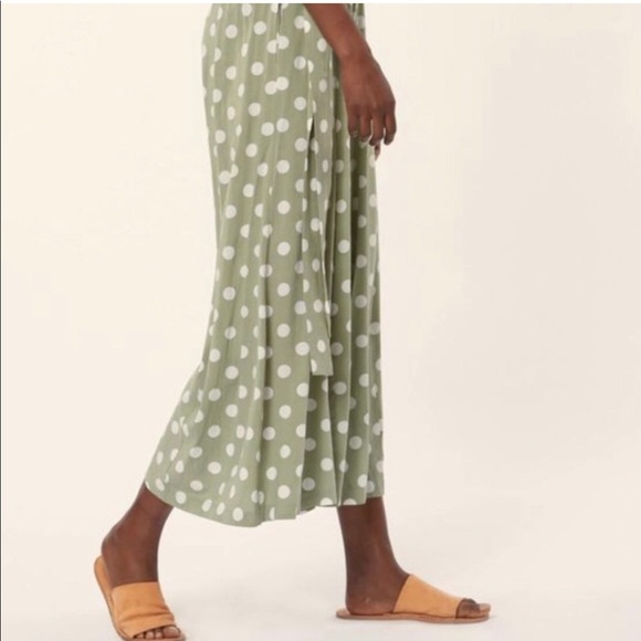 Mara Hoffman | Dresses | Mara Hoffman Plunge Polka Dot Maxi Dress Sage Green Womens 8 | Poshmark
